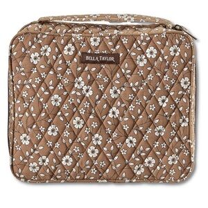 Bella Taylor Quilted Bible Cover Vintage Brown Floral Book Holder